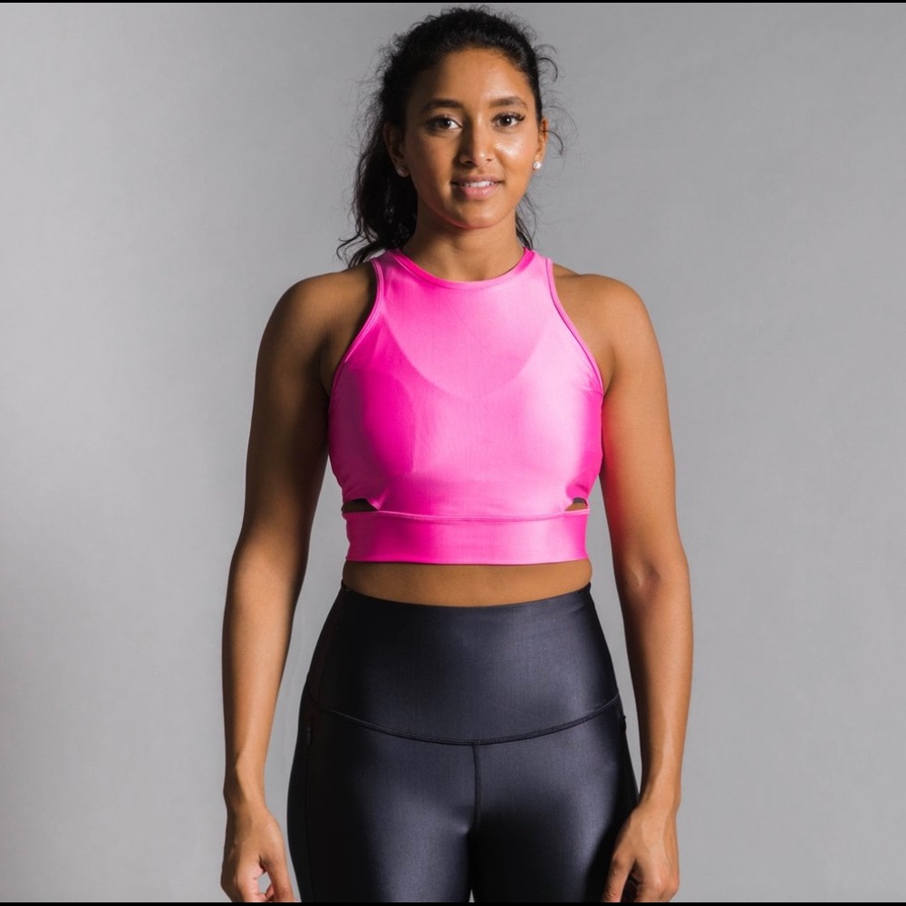 Hot pink Nike crop top